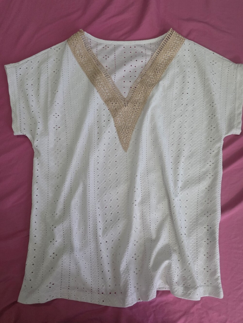 White V-Neck Top